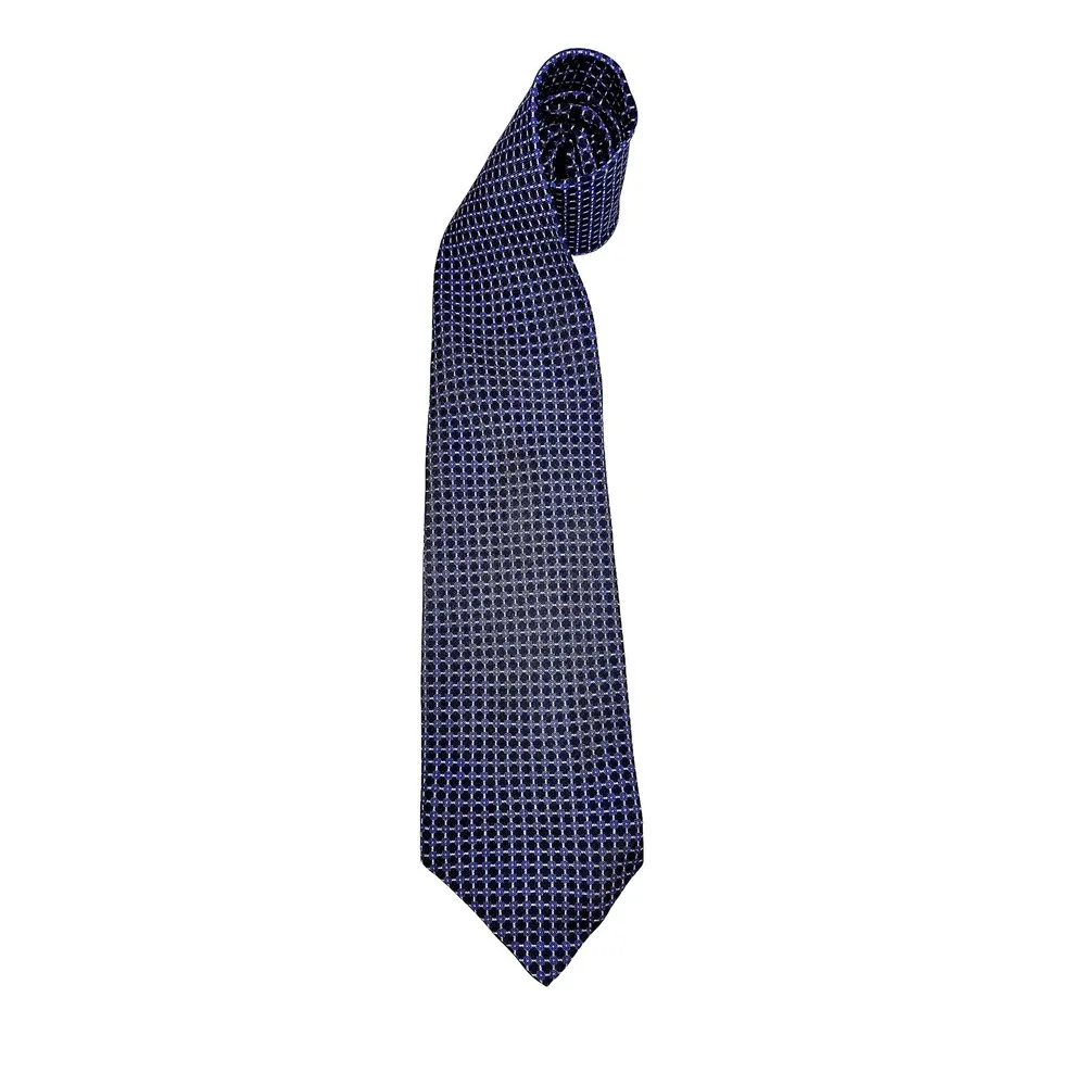 Lauren Ralph Lauren‎ Mens Silk Geometric Pattern Tie Blue White